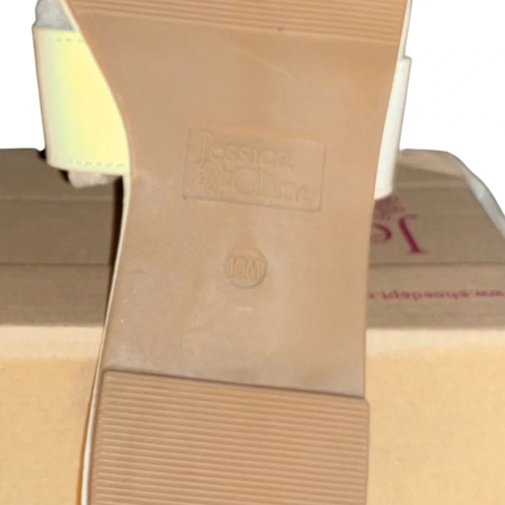 NIB | Jessica Cline Bianca Ivory Slide Sandals | Size 10M - Picture 10 of 10